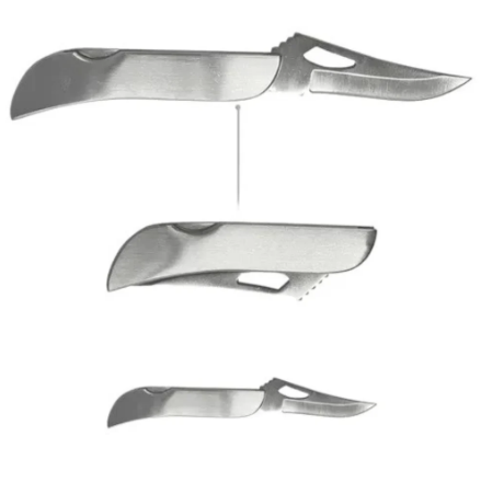 Navaja Semi Automatica Plateada